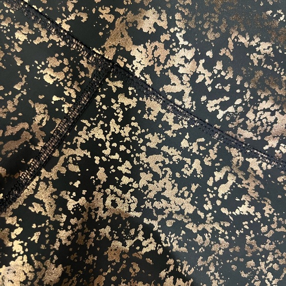 DYI grey and gold foil leggings tights, 7/8 ankle length, size M - Picture 2 of 4